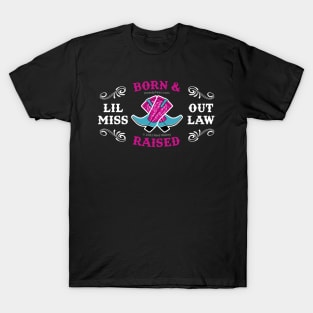 Lil Miss Outlaw Born & Raised Cowgirl Boots T-Shirt